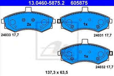 ATE 13.0460-5875.2 - fékbetét HYUNDAI KIA