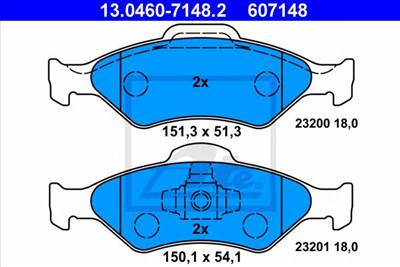ATE 13.0460-7148.2 - fékbetét FORD MAZDA