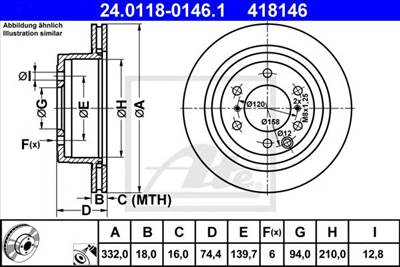 ATE 24.0118-0146.1 - féktárcsa MITSUBISHI