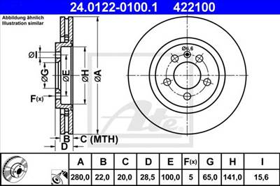 ATE 24.0122-0100.1 - féktárcsa SEAT VW