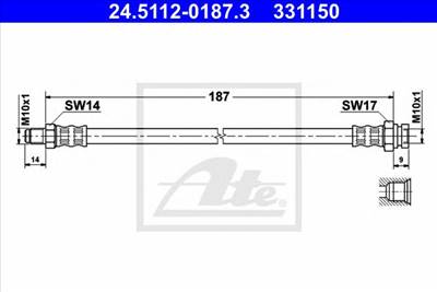 ATE 24.5112-0187.3 - fékcső CHRYSLER FIAT LANCIA