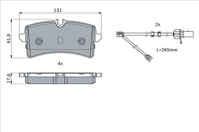 BOSCH 0 986 424 404 - fékbetétkészlet, tárcsafék AUDI BENTLEY PORSCHE