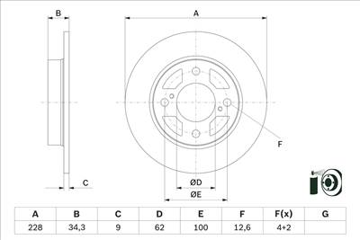 BOSCH 0 986 479 F38 - féktárcsa SUZUKI