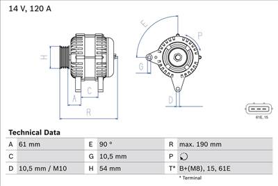 generátor BOSCH 0 986 044 841 for BMW