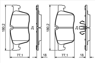 BOSCH 0 986 494 829 - fékbetét JAGUAR LAND ROVER