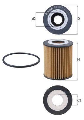 MAHLE OX 1237D - olajszűrő CITROËN DS FORD OPEL PEUGEOT TOYOTA VAUXHALL