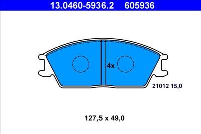 Fékbetét készlet ATE 13.0460-5936.2 for HYUNDAI, HONDA