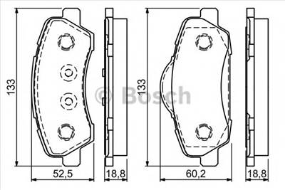 BOSCH 0 986 494 713 - fékbetét CITROËN PEUGEOT