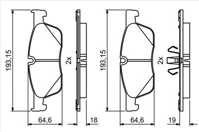 BOSCH 0 986 494 831 - fékbetét JAGUAR LAND ROVER