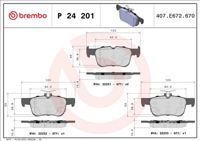 BREMBO P 24 201 - fékbetét FORD FORD (CHANGAN) FORD AUSTRALIA LINCOLN