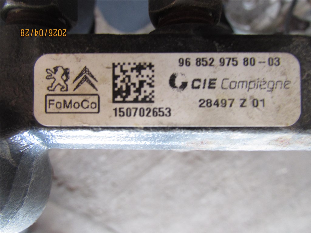Ford C-Max Mk2 1.6 TDCi közös nyomócső (9685297580-03, T1GA) 2. kép
