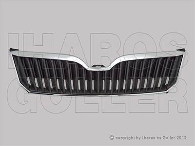 Skoda Superb 2013-2015 - Hűtődíszrács fekete, krómkerettel