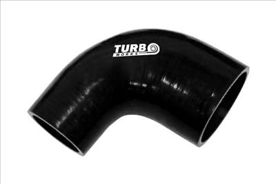 TurboWorks 90°-os fekete szűkítő szilikoncső 63-76mm