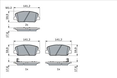 BOSCH 0 986 494 979 - fékbetétkészlet, tárcsafék HYUNDAI KIA