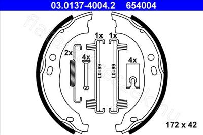 fékpofakészlet, rögzítőfék - JUMPER, DUCATO, BOXER - 03.0137-4004.2, 03.0137-4004.2 -  - ATE Egyéb 0137-4004