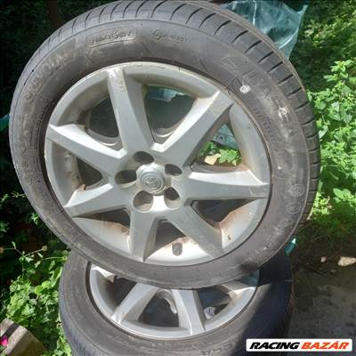  5x100 lyukosztású 16" használt (gyári felni) alufelni, rajta 195/55 használt nyári gumi 
