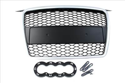 Tuning   hűtőrács GRILL  AUDI A3 8P RS-STYLE SILVER-BLACK (05-08)