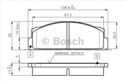 BOSCH 0 986 TB2 002 - fékbetét AUTOBIANCHI FIAT FSO LANCIA SEAT TOFAS