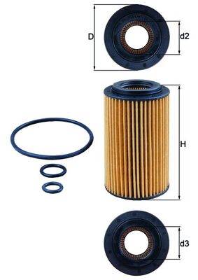 MAHLE OX 153/7D2 - olajszűrő BMW DODGE INFINITI JEEP LAND ROVER MERCEDES-BENZ PORSCHE