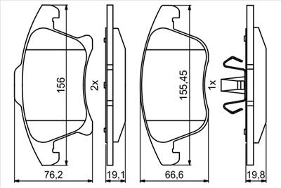 BOSCH 0 986 494 837 - fékbetét FORD FORD AUSTRALIA