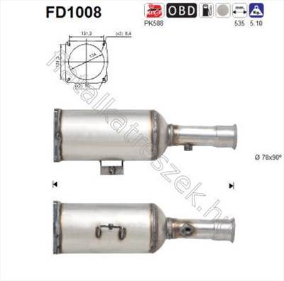 Részecskeszűrő - C8, ULYSSE, PHEDRA, 807 - FD1008, ASCFD1008 -  - AS Egyéb ASCFD1008
