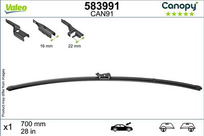 Peugeot 3008 2009-2013 - Ablaktörlő lapát 1db (Can91) Vez./Ut. o