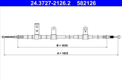 ATE 24.3727-2126.2 - Kézifék bowden MITSUBISHI