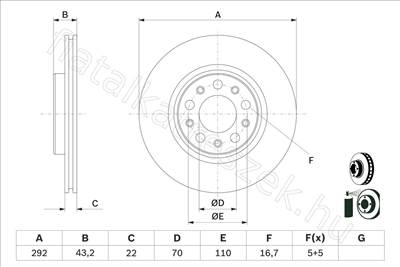 Hátsó féktárcsa -  - 0 986 479 D99, 0986479D99 -  - BOSCH Egyéb 0986479D99