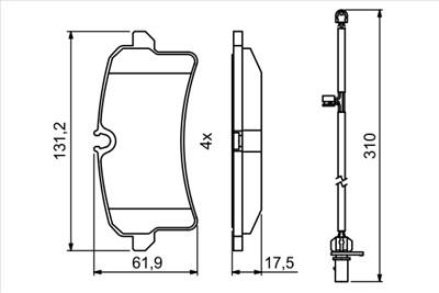 BOSCH 0 986 494 841 - fékbetét AUDI PORSCHE