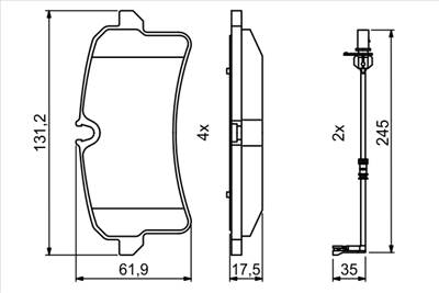 BOSCH 0 986 494 842 - fékbetét AUDI BENTLEY PORSCHE