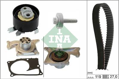 Vízpumpa + fogasszíj készlet Schaeffler INA 530 0843 30 for MERCEDES-BENZ, RENAULT, DACIA, NISSAN