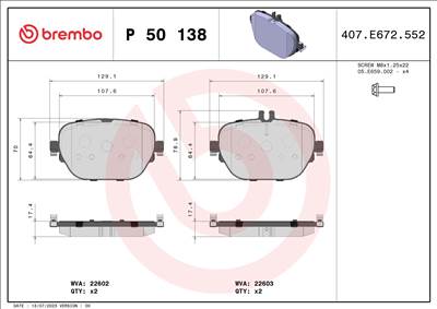 BREMBO P 50 138 - fékbetét MERCEDES-BENZ MERCEDES-BENZ (BBDC)