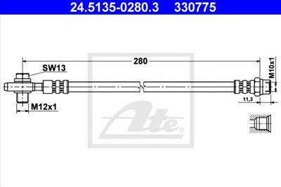 ATE 24.5135-0280.3 - fékcső AUDI