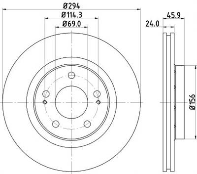 féktárcsa MINTEX MDC1385 for MITSUBISHI, PEUGEOT, CITROËN