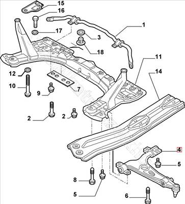 Jobb első alsó lengőkar - 156, 147 - 60652466, 50509339 -  - FIAT eredeti Eredeti új 60652466
