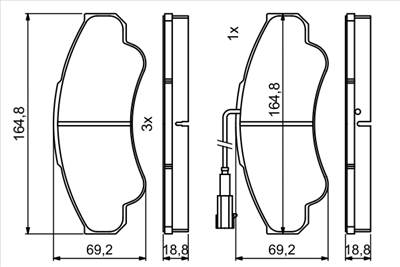BOSCH 0 986 494 850 - fékbetét CITROËN PEUGEOT
