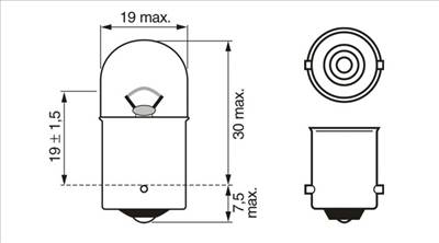 Izzó Ba15S 12V 10W