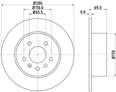 féktárcsa MINTEX MDC1045 for SAAB, OPEL, VAUXHALL