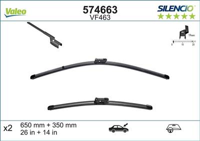 fiat 500l 2012-2017 - ablaktörlő lapát 2db (vm463) vez./ut.o.          silencio x-trm