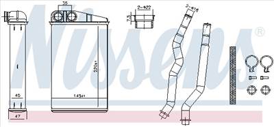 Peugeot 107 2012-2014 - Fűtőradiátor 220x145x40mm-es háló D:22mm
