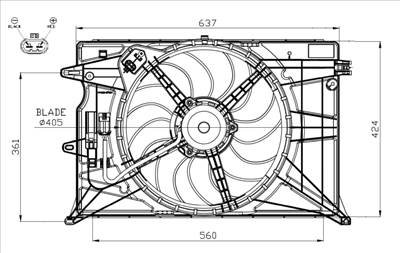 NRF 47948 - ventilátor, motorhűtés FIAT