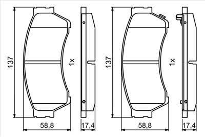 BOSCH 0 986 494 860 - fékbetét MAZDA