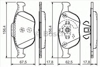 BOSCH 0 986 495 066 - fékbetét FORD FORD AUSTRALIA