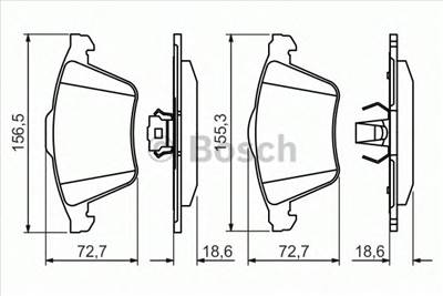 BOSCH 0 986 494 492 - fékbetét CHEVROLET FORD FORD AUSTRALIA MAZDA OPEL SAAB VAUXHALL VOLVO VOLVO (C