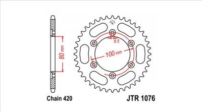 JT hátsó lánckerék (Rieju RR / Spike / Tango - Minarelli AM6 - 420 - 48  fog)