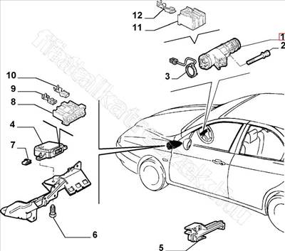 Gyújtáskapcsoló - MAREA, SEICENTO, 156, BRAVO, BRAVA, Y - 60662120 -  - FIAT eredeti Eredeti új 60662120