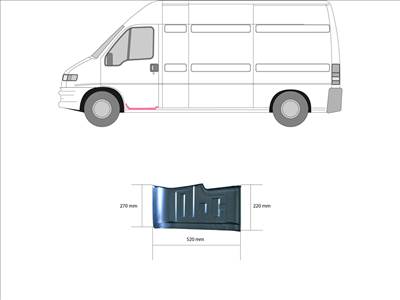 Fiat Ducato 2002-2006 - Fellépő lemez javító elem bal