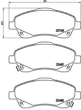 BREMBO P 83 046 - fékbetét TOYOTA