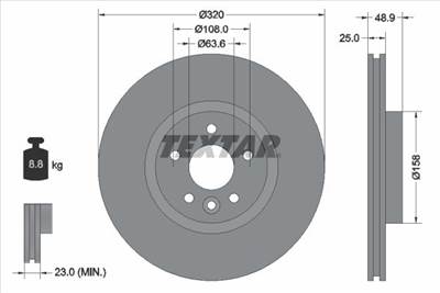 féktárcsa TEXTAR 92282103 for FORD, VOLVO, IME, KAROSA, …