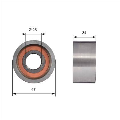 Szíjtárcsa/vezetőgörgő, fogasszíj GATES T41178 for FIAT, IVECO, PEUGEOT, RENAULT, …